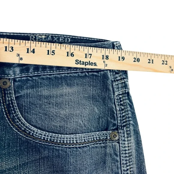 Ariat M2 Relaxed Bootcut Blue Jeans Mens 38 x 34 Distressed Faded Western Cowboy - Picture 5 of 10